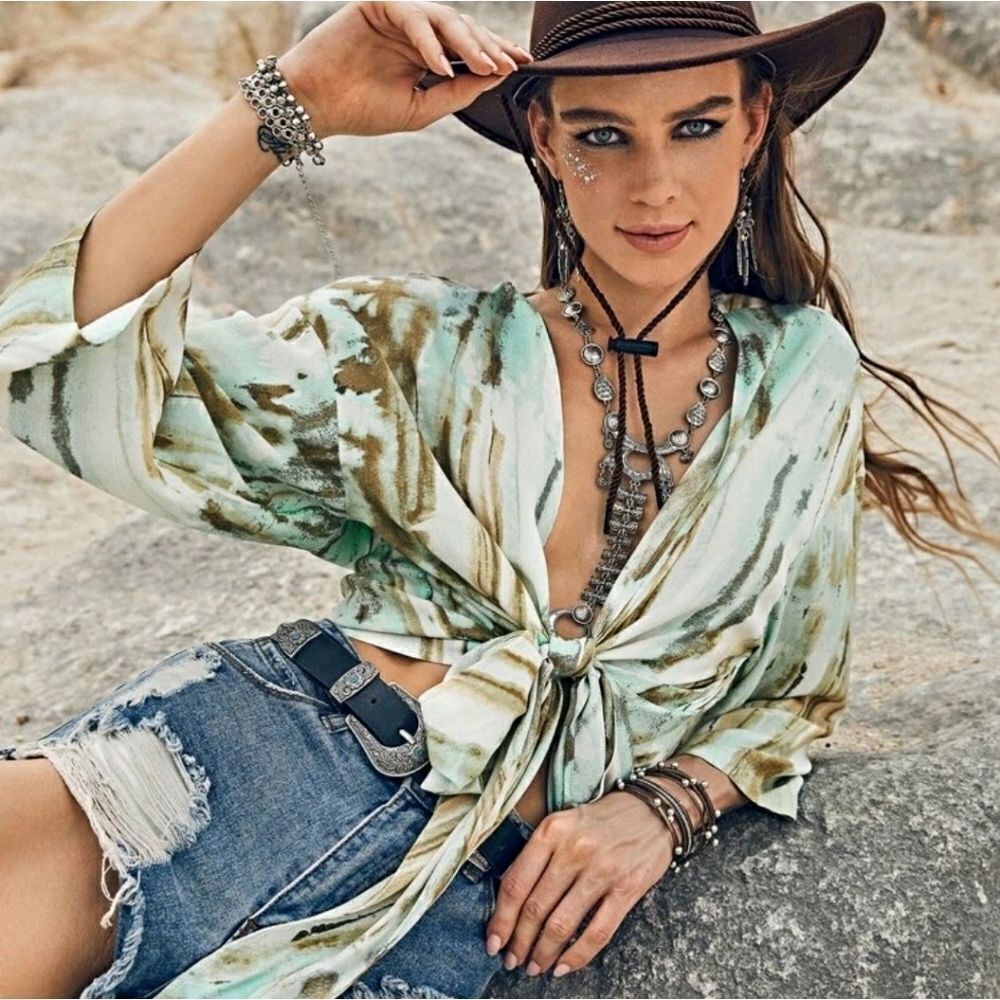 Knot Front Tie Dye Top